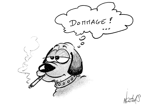 Un chien qui fume, c'est une blague ?