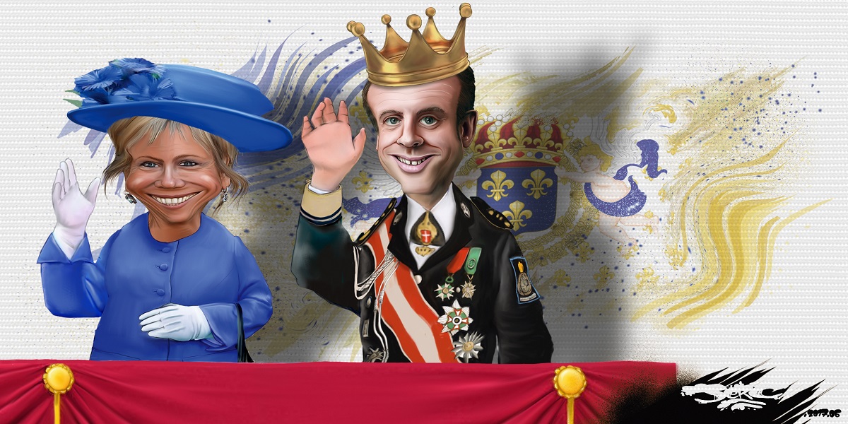 Emmanuel Macron 1er, nouveau Roi de France avec Dame Brigitte, souveraine