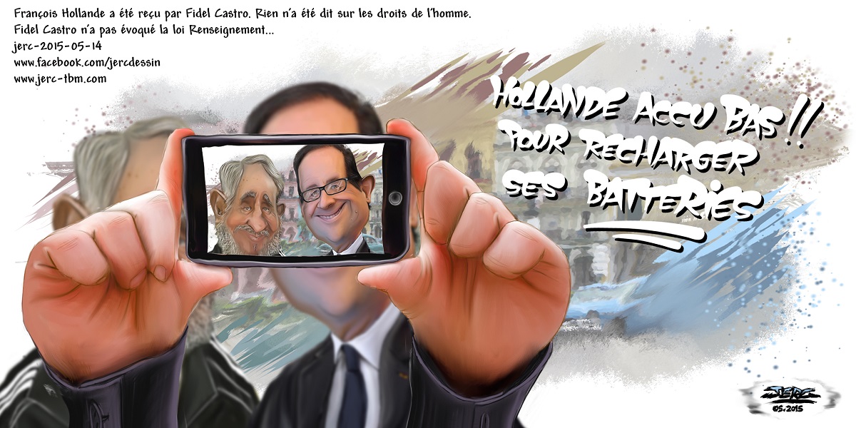 Le selfie de François Hollande et Fidel Castro