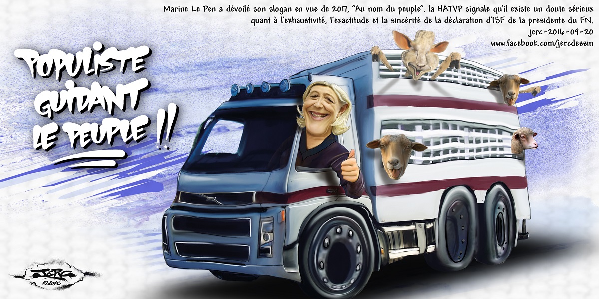 Marine Le Pen la populiste conduit le peuple mouton à l'abattoir