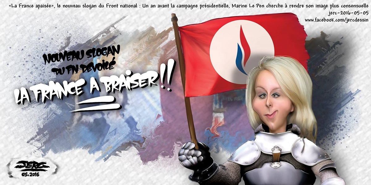Marion Maréchal Le Pen dévoile le nouveau slogan et le drapeau du FN