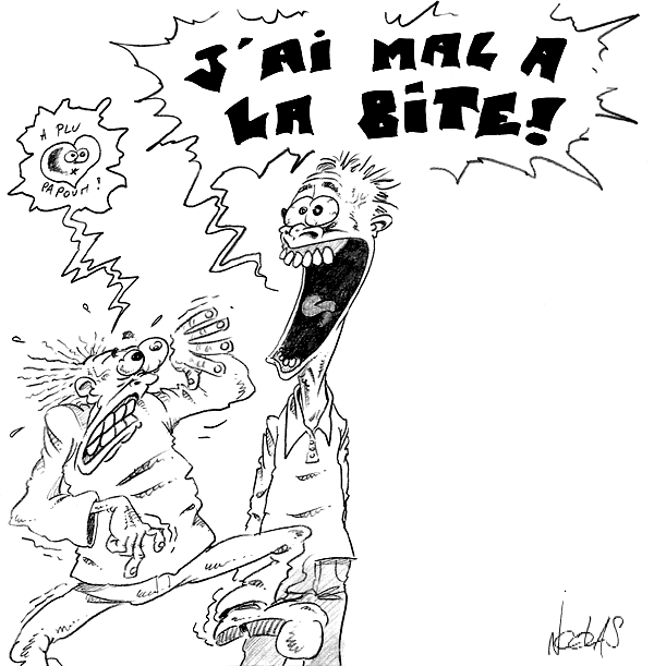 Un homme qui a mal à la bite et le crie