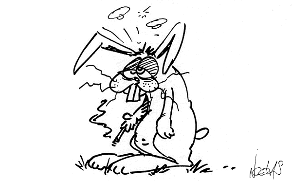 Dessin un lapin gros fumeur