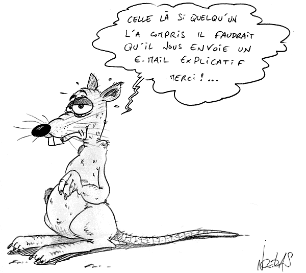 dessin d'une souris qui ne comprend pas la blague