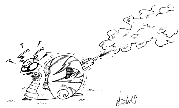 Dessin d'un escargot de course