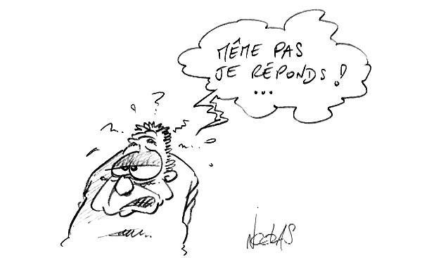 Dessin d'un homme vexé par la blague