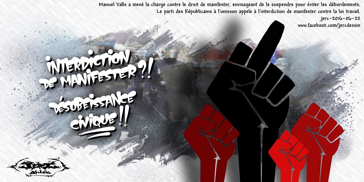 Le doigt d'honneur du peuple à Manuel Valls et son interdiction de manifester