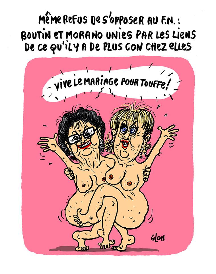 dessin humoristique de Nadine Morano et Christine Boutin nues