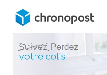 Logo de Chronopost modifié en perdez votre colis