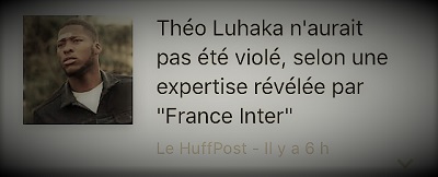 copie d'écran d'actualité parlant de l'expertise qui démontre que Théo n'a pas été violé