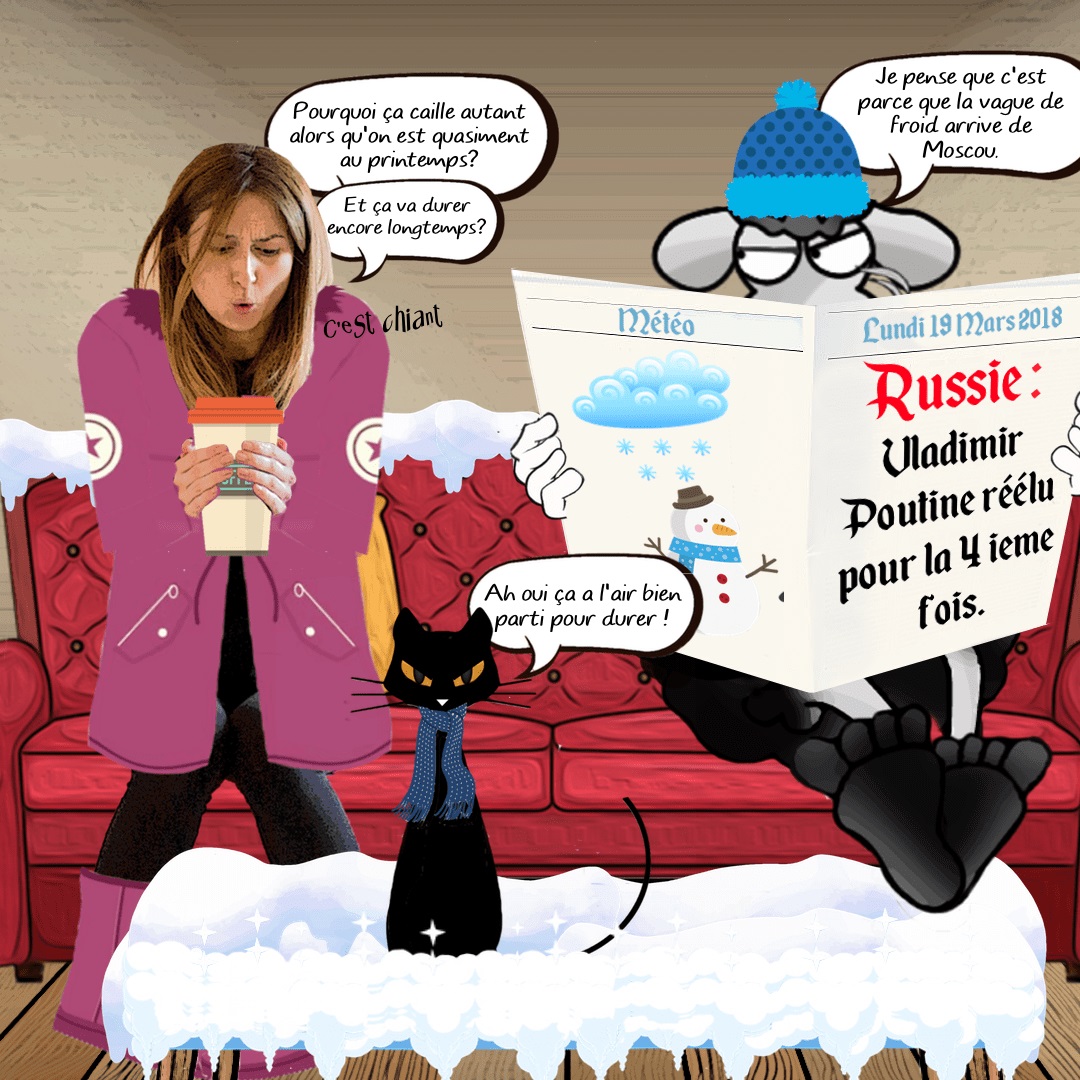 dessin des moutons noirs sur la réélection de Vladimir Poutine