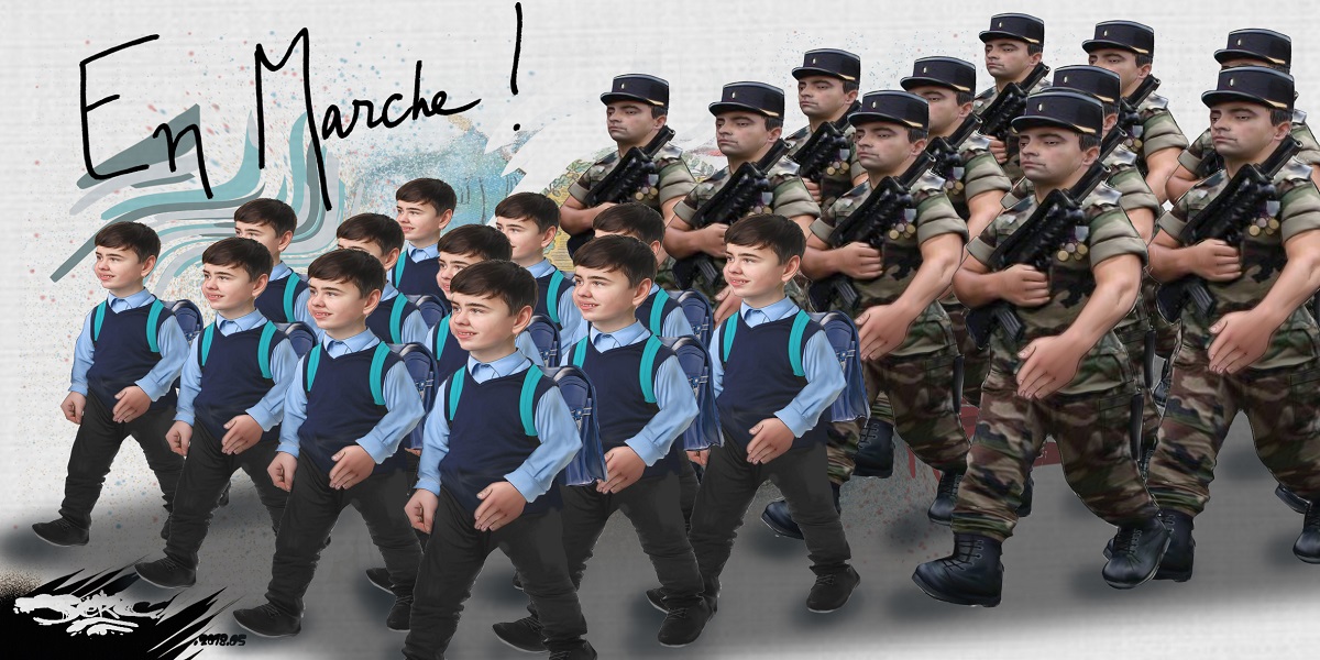 dessin d'actualité humoristique sur le retour des uniformes à l'école