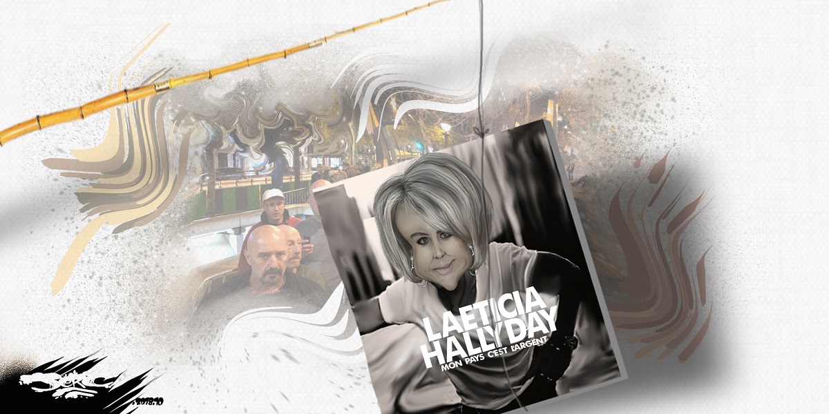 dessin d'actualité humoristique sur la sortie de l'album posthume de Johnny Hallyday "Mon pays c'est l'amour"