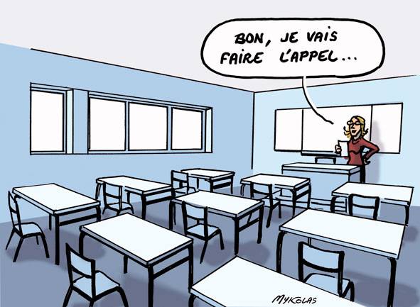 dessin d'actualité humoristique sur l'école privée hors-contrat de Saint-Hilaire-des-Loges