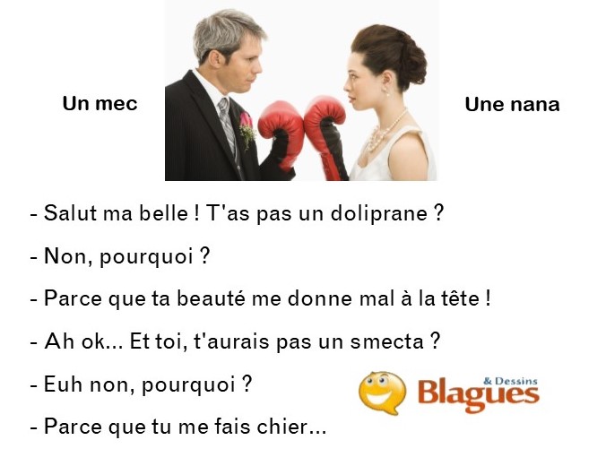 blague illustrée sur la vie de couple et la drague entre un mec et une nana