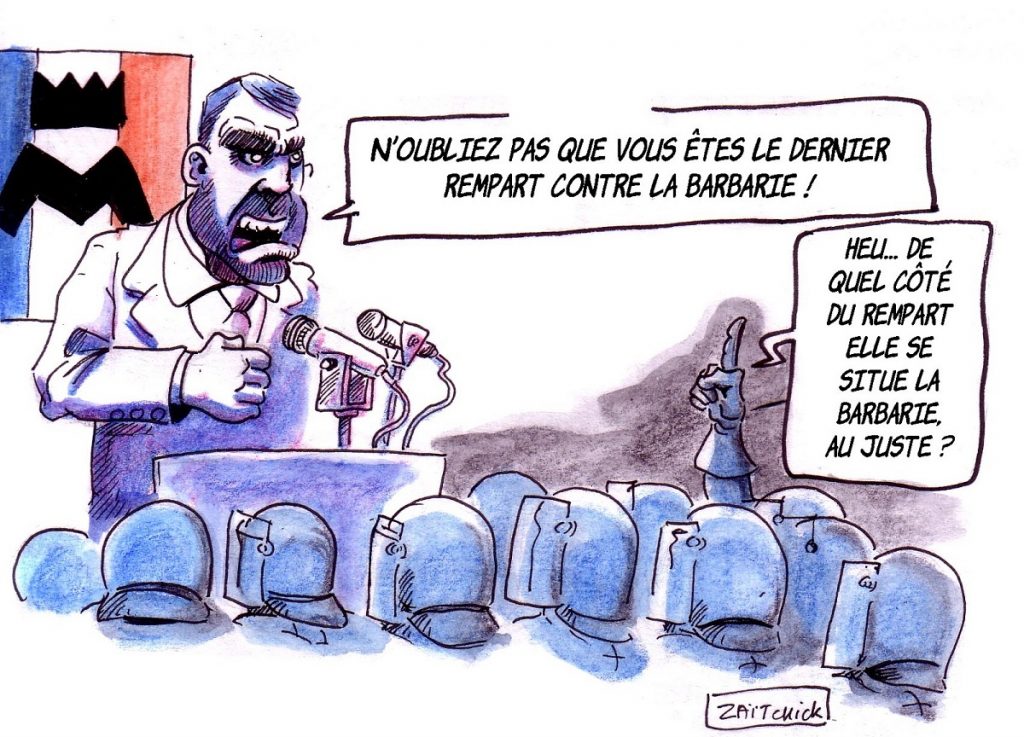 dessin d'actualité humoristique sur Christophe Castaner et la répression des gilets jaunes