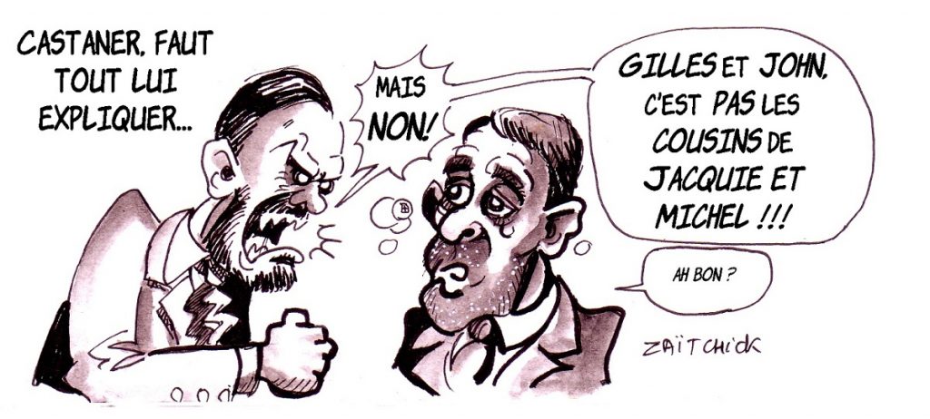 dessin d'actualité humoristique sur Christophe Castaner et le mouvement des gilets jaunes