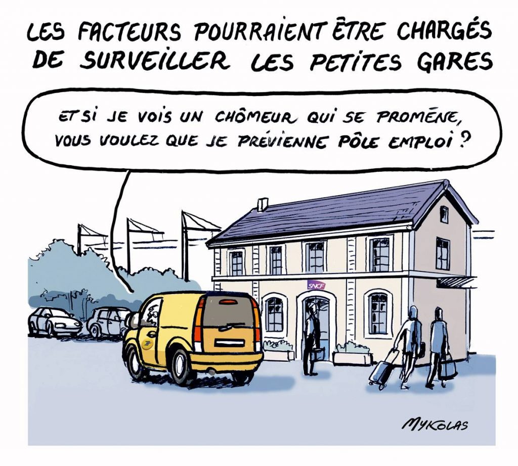 dessin d'actualité humoristique sur les nouvelles missions des facteurs