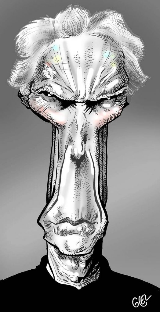 caricature portrait de Clint Eastwood