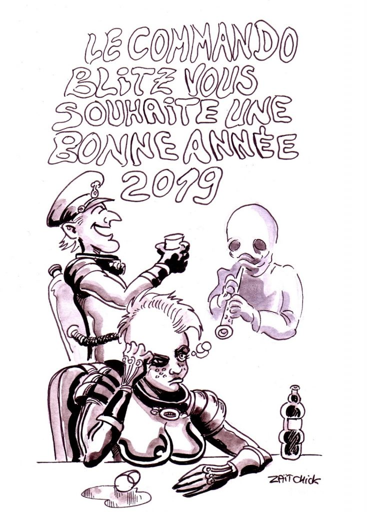 dessin de Zaïtchick sur la bonne année 2019