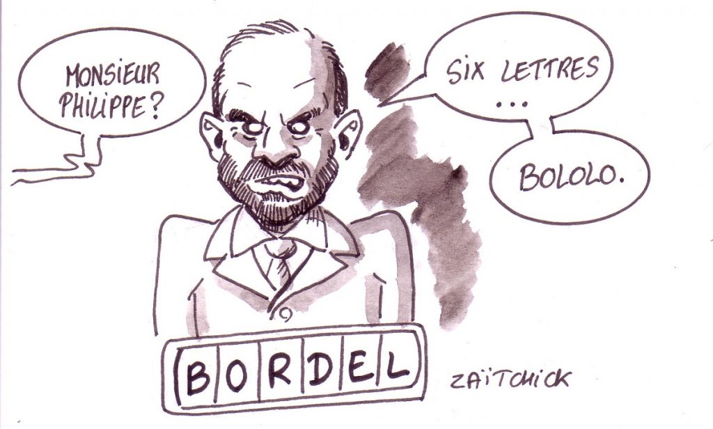 dessin d'actualité humoristique sur le bololo d'Édouard Philippe