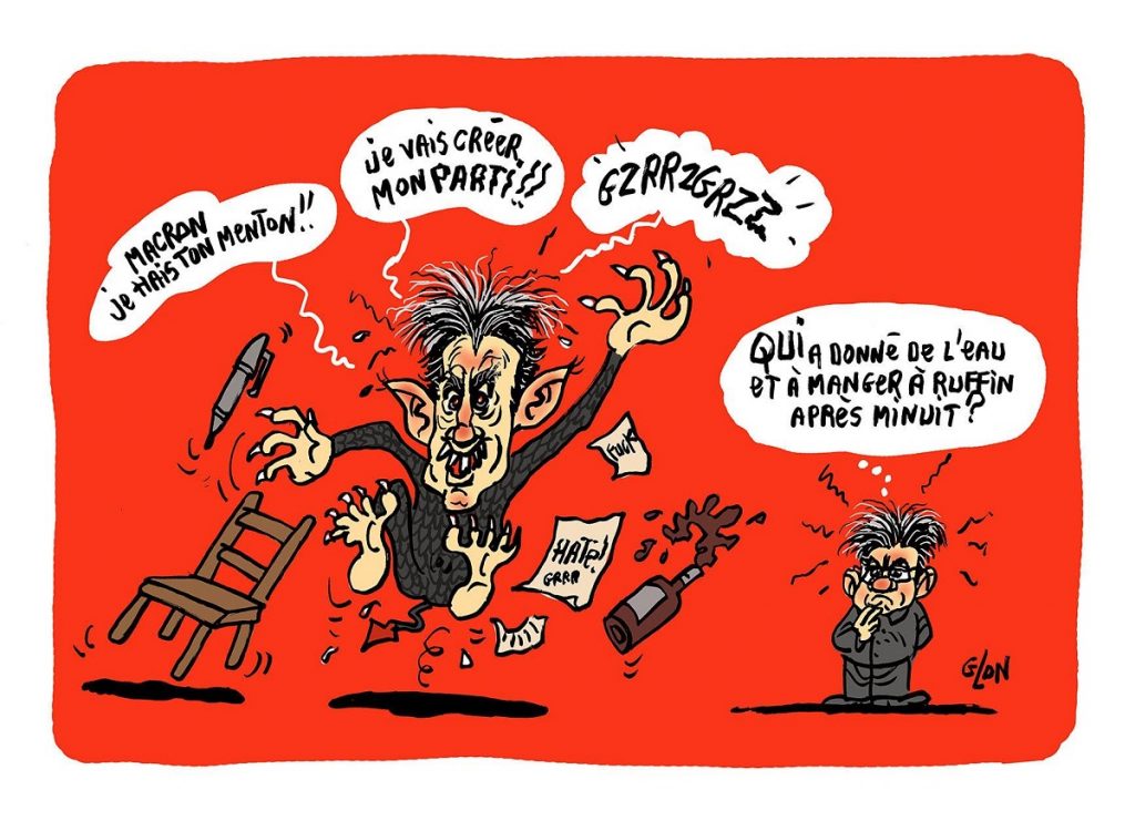 dessin d'actualité humoristique sur la création du parti politique de François Ruffin