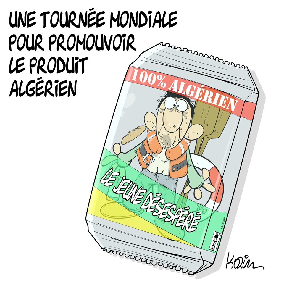 dessin d'actualité humoristique sur la jeunesse algérienne