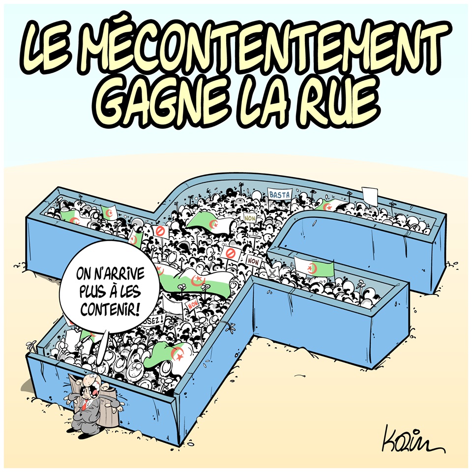 dessin d'actualité humoristique sur le mécontentement grandissant en Algérie