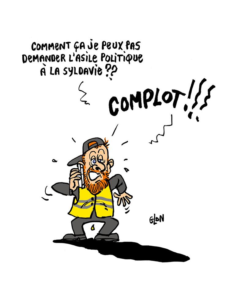 dessin d'actualité humoristique sur Maxime Nicolle et sa menace de quitter la France