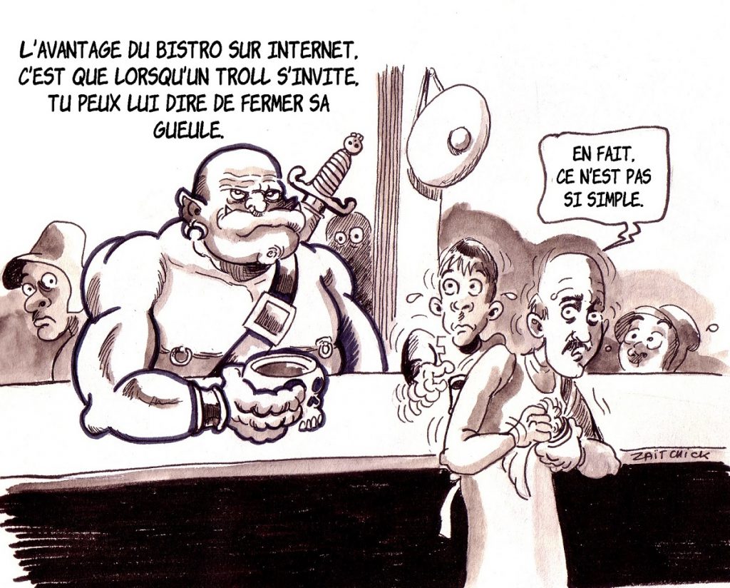 dessin d'actualité humoristique sur les Trolls d'Internet