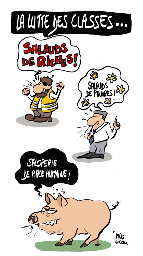 dessin d'actualité humoristique sur la lutte des classes