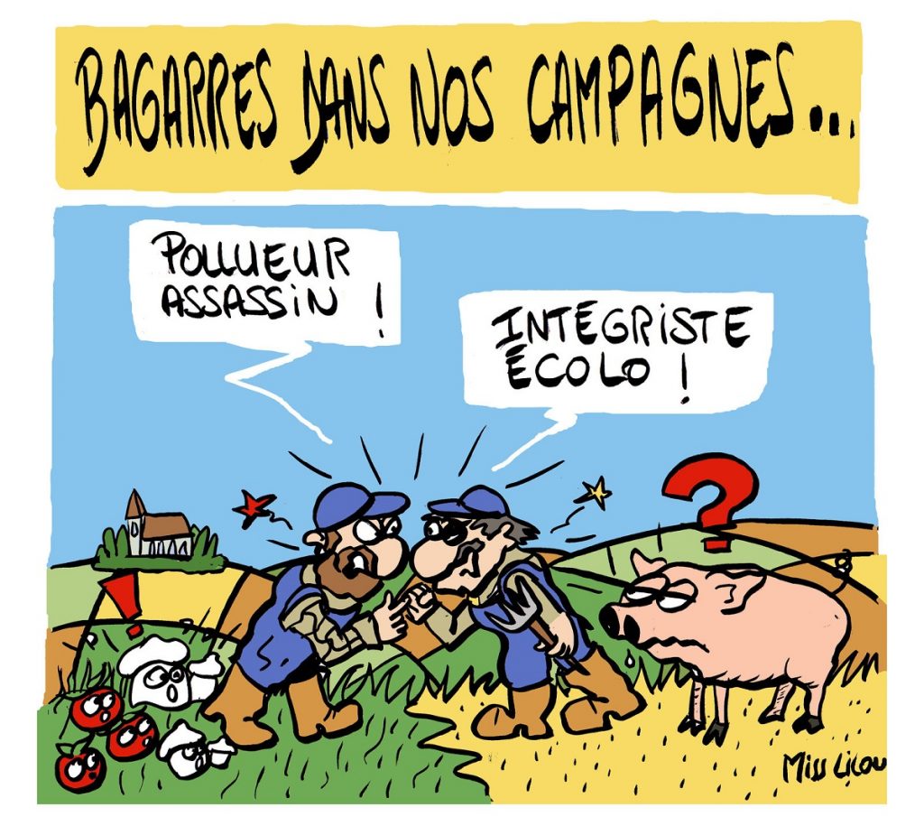 dessin d'actualité humoristique sur les méthodes agricoles