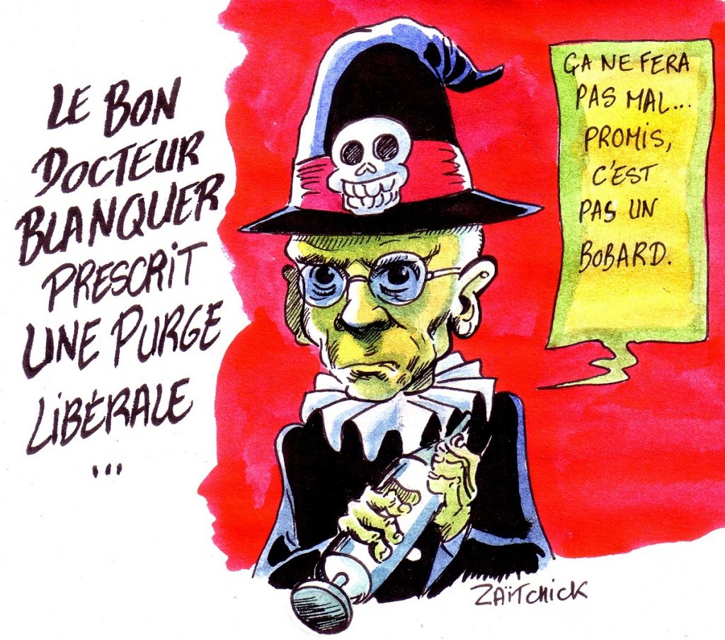 dessin d'actualité sur la loi pour l'école de Jean-Michel Blanquer