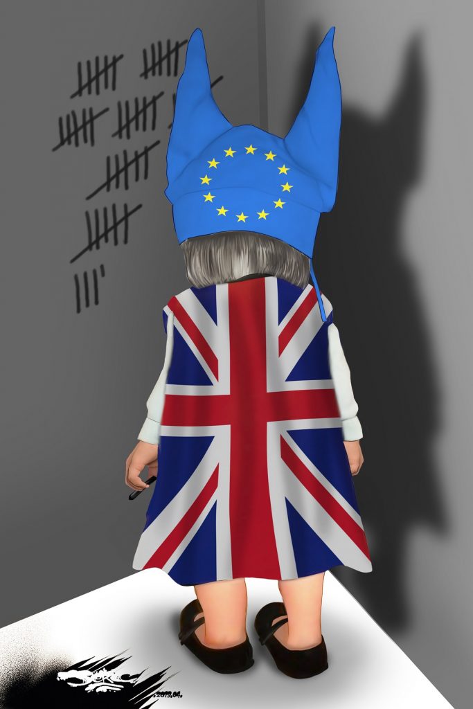 dessin d'actualité humoristique sur Theresa May et le Brexit