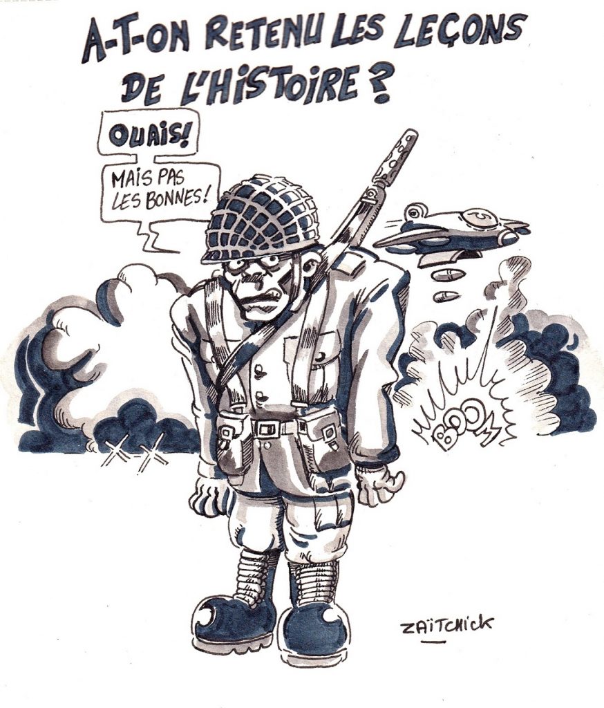 dessin d’actualité humoristique sur les ventes d’armes de la France au Yémen