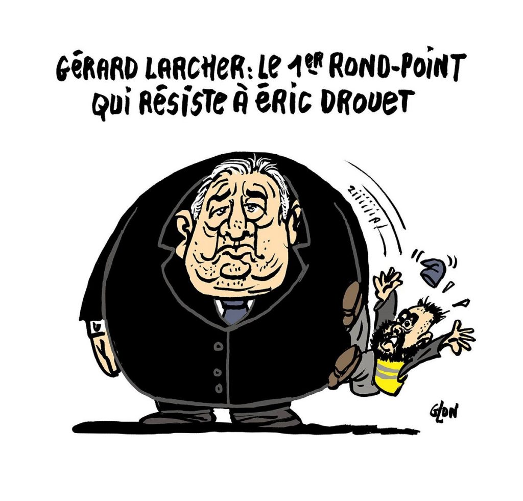 dessin d’actualité humoristique sur l’annulation de la rencontre au Sénat d’Éric Drouet