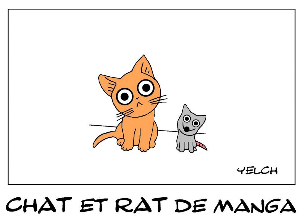 dessin de Yelch sur les chats et les rats dans les mangas