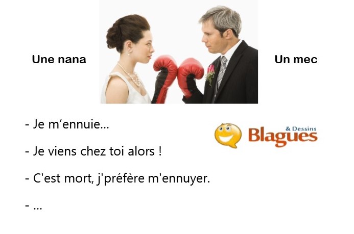 blague illustrée sur la vie de couple et la drague entre un mec et une nana