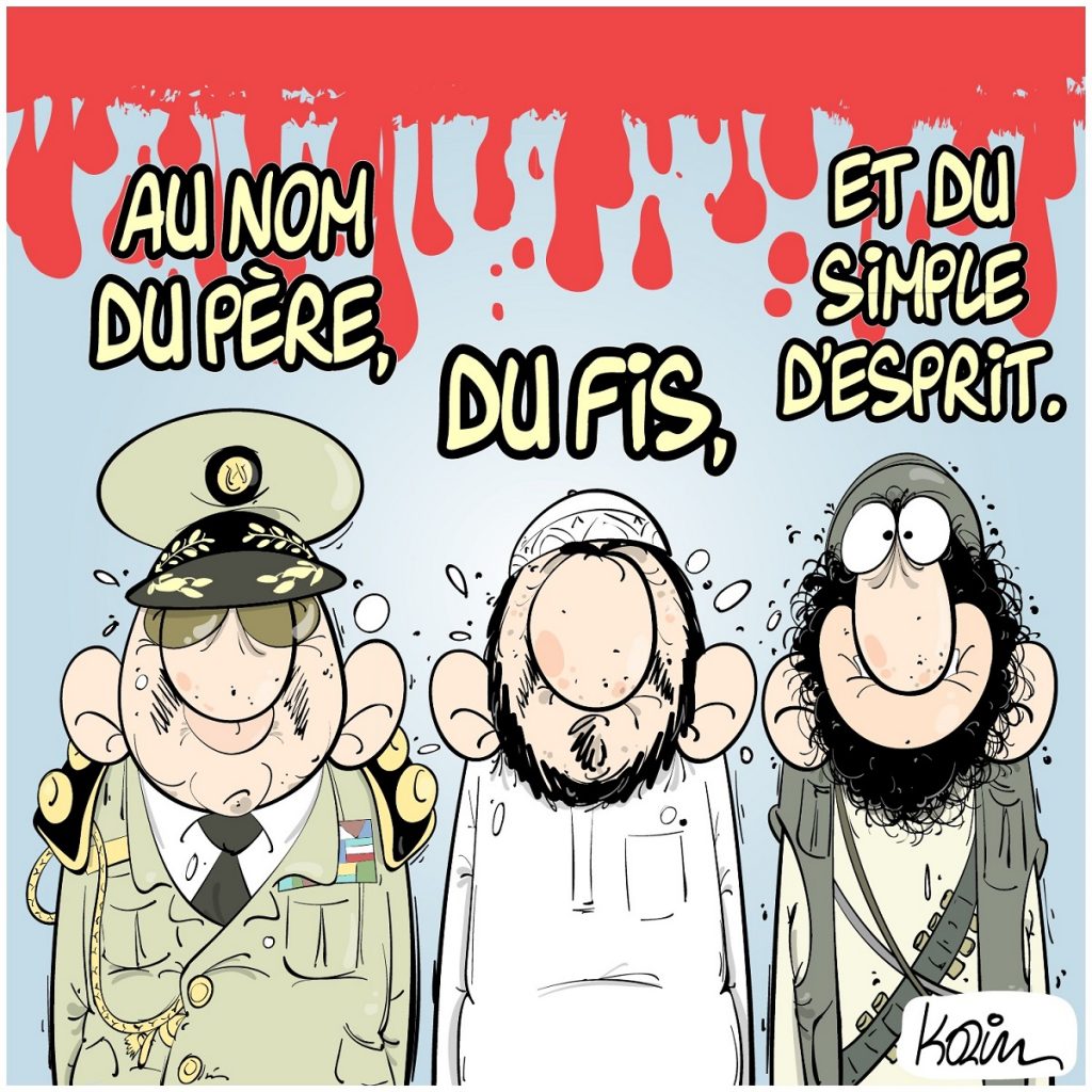 dessin d’actualité humoristique sur le sang versé en Algérie