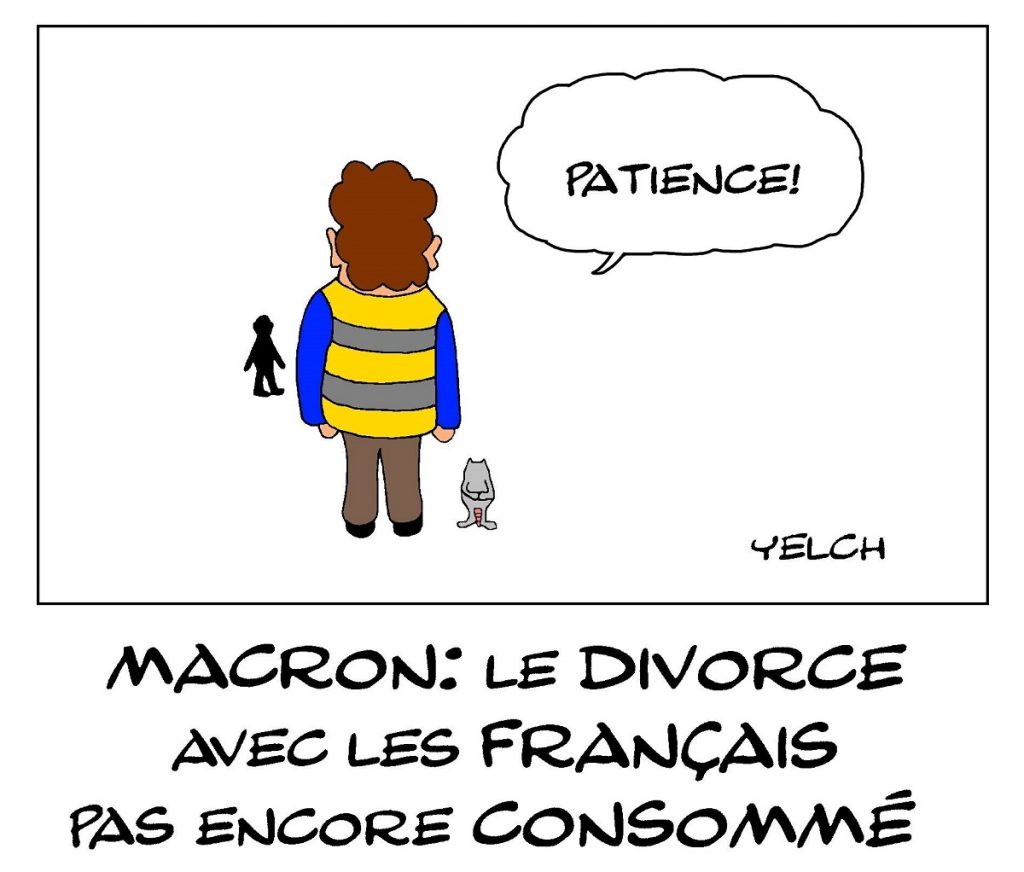 dessin de Yelch sur la rupture entre Emmanuel Macron et les français