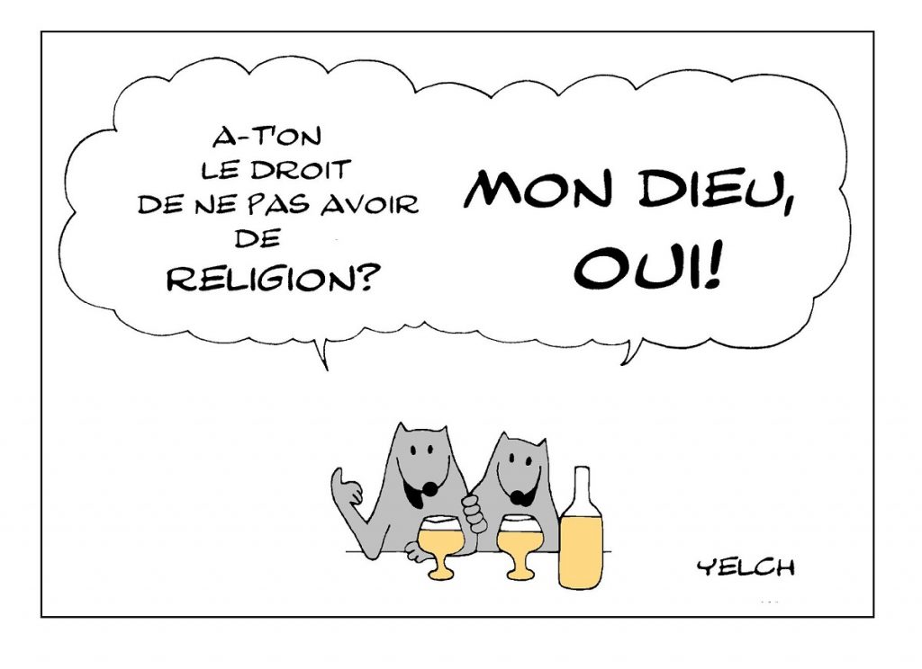 dessin de Yelch sur les religions et l’athéisme