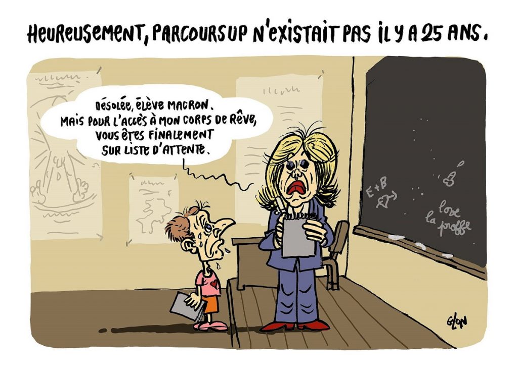 dessin d’actualité humoristique sur le bug de Parcoursup