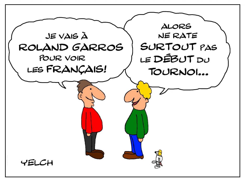 dessin de Yelch sur le tournoi de Roland-Garros