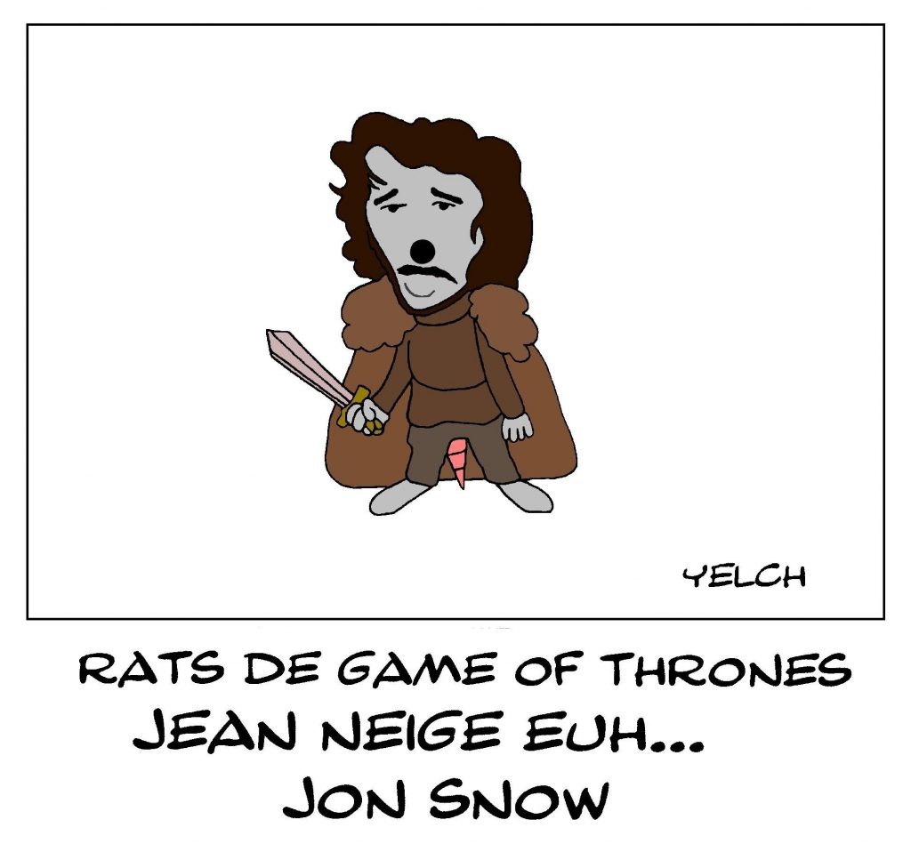 dessin de Yelch sur Jon Snow dans la série Game of Thrones