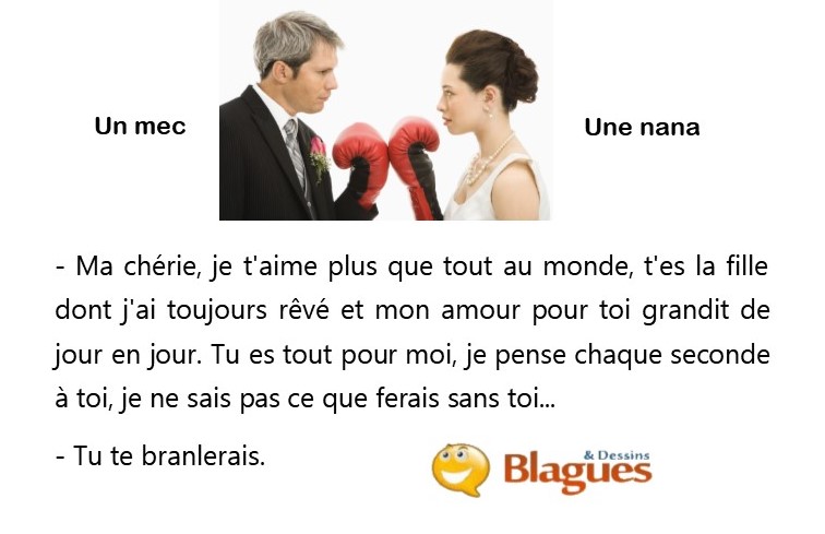 blague illustrée sur la vie de couple et la drague entre un mec et une nana