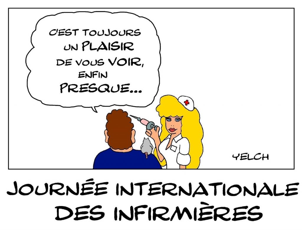 dessin de Yelch sur la journée internationale des infirmières le 12 mai