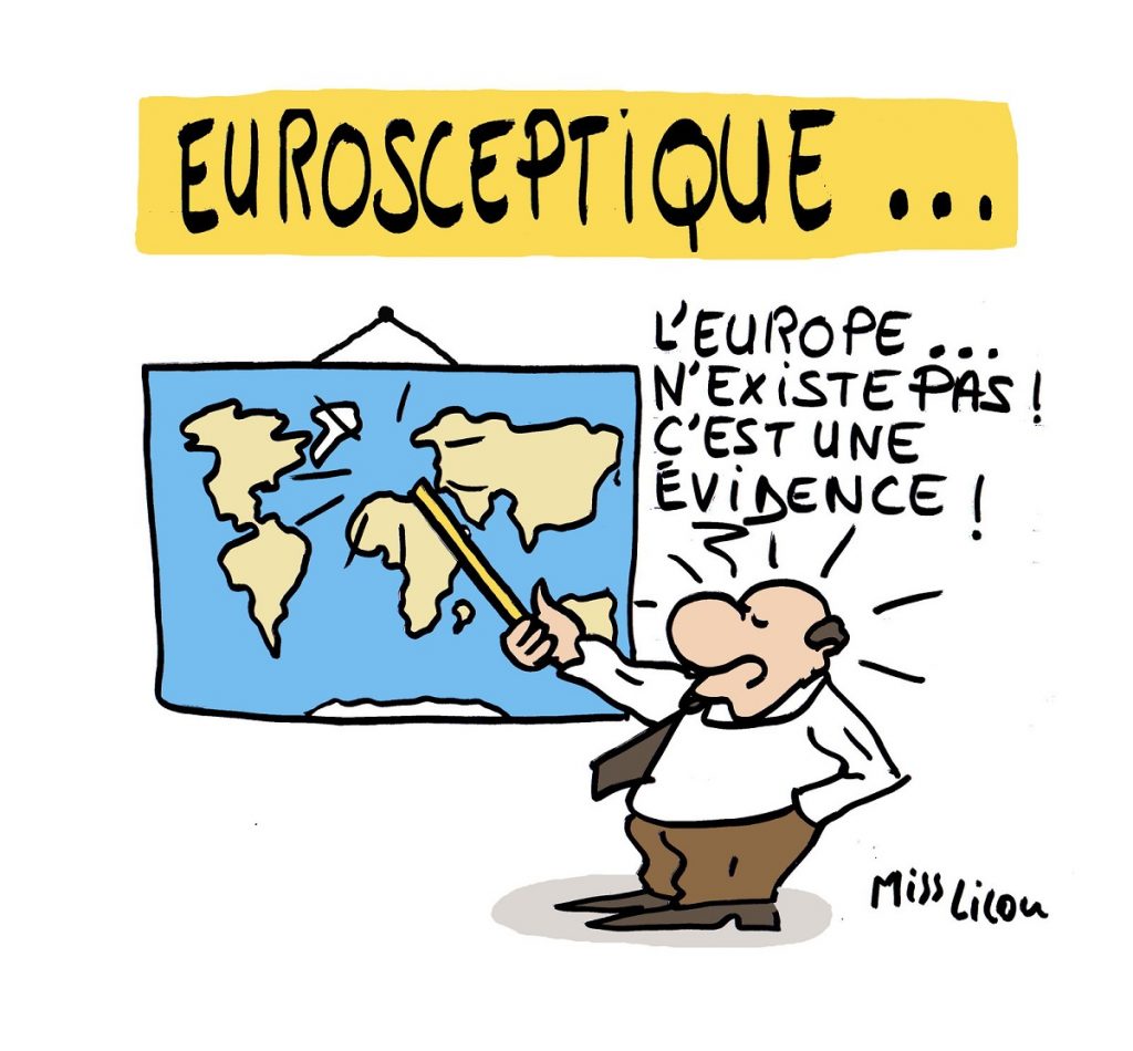 dessin d’actualité humoristique sur l’euroscepticisme