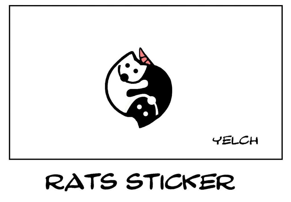 dessin de Yelch sur le Yin et le Yang version rats