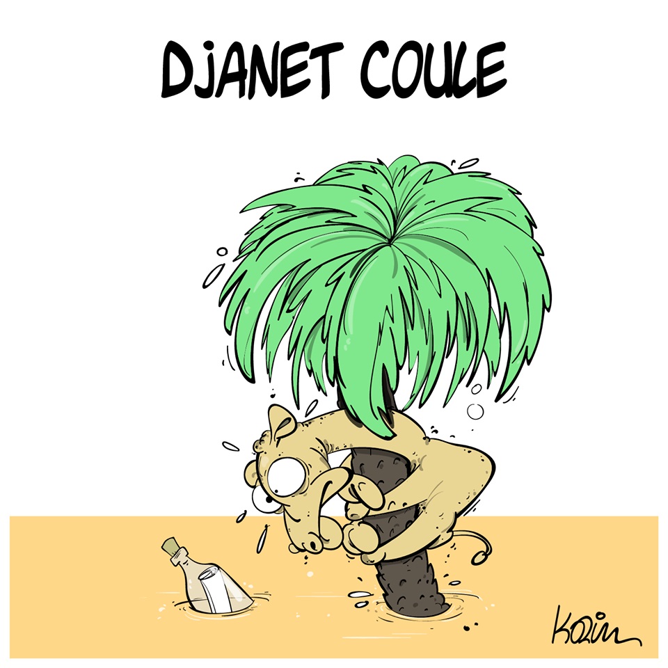 dessin d’actualité humoristique sur les inondations à Djanet