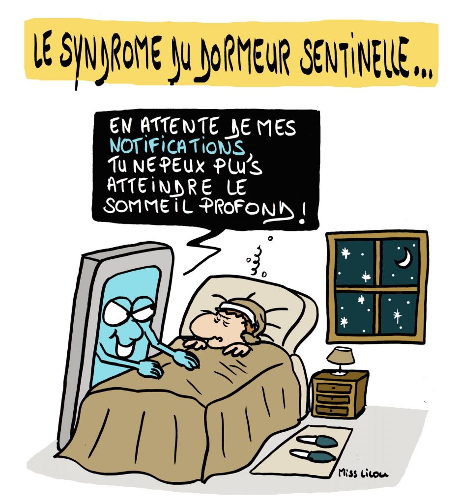 dessin de Miss Lilou sur le syndrome du dormeur sentinelle